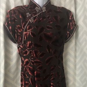 Velvet/silk Asian dress